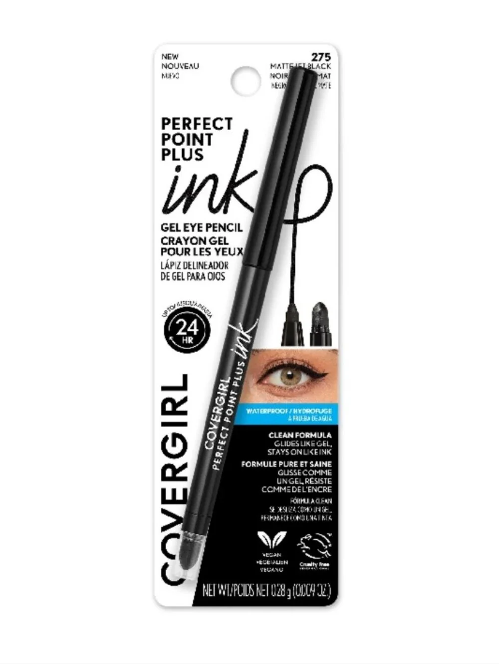 ⭐4/$15 Covergirl Perfect Point Plus Ink Gel Eye Pencil Matte Jet Black